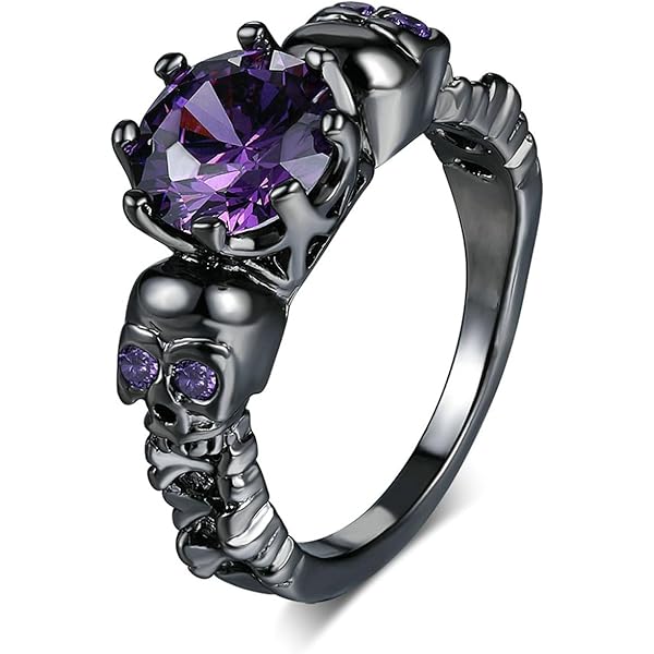 Amazon.com: Vintage Black Gold Plated CZ Amethyst Gothic