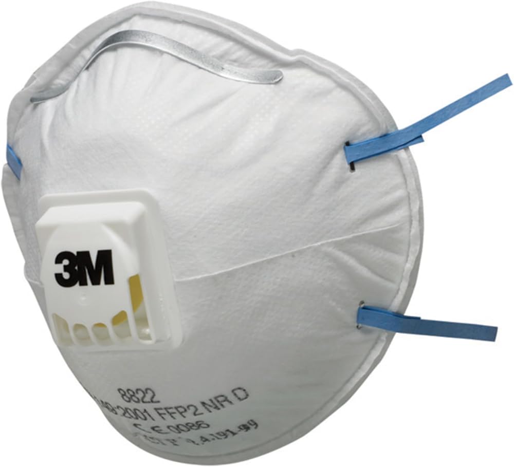 3M 8822 FFP2 Disposable Dust Mask Respirator Cool Flow Valve 10 Pack