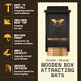 WildYard Wooden Bat Box Single Chamber Black Weatherproof Easy Hang Garden view 3