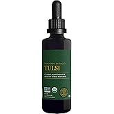 Global Healing Center - Organic Tulsi (Holy Basil Leaf Extract) Vegan Liquid Supplement Drops (Organic Basil) - Bioavailable Herb for Normal Stress Response, Natural Energy & Immune Support