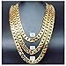 Gold chain necklace 9.1MM 24K Diamond cut Smooth Cuban Link with a. USA made
