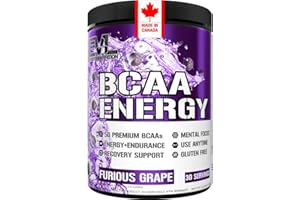 Evlution Nutrition BCAA Energy - BCAA Powder Workout Drink to Support Alertness, Endurance, Performance and Cognitive Functio