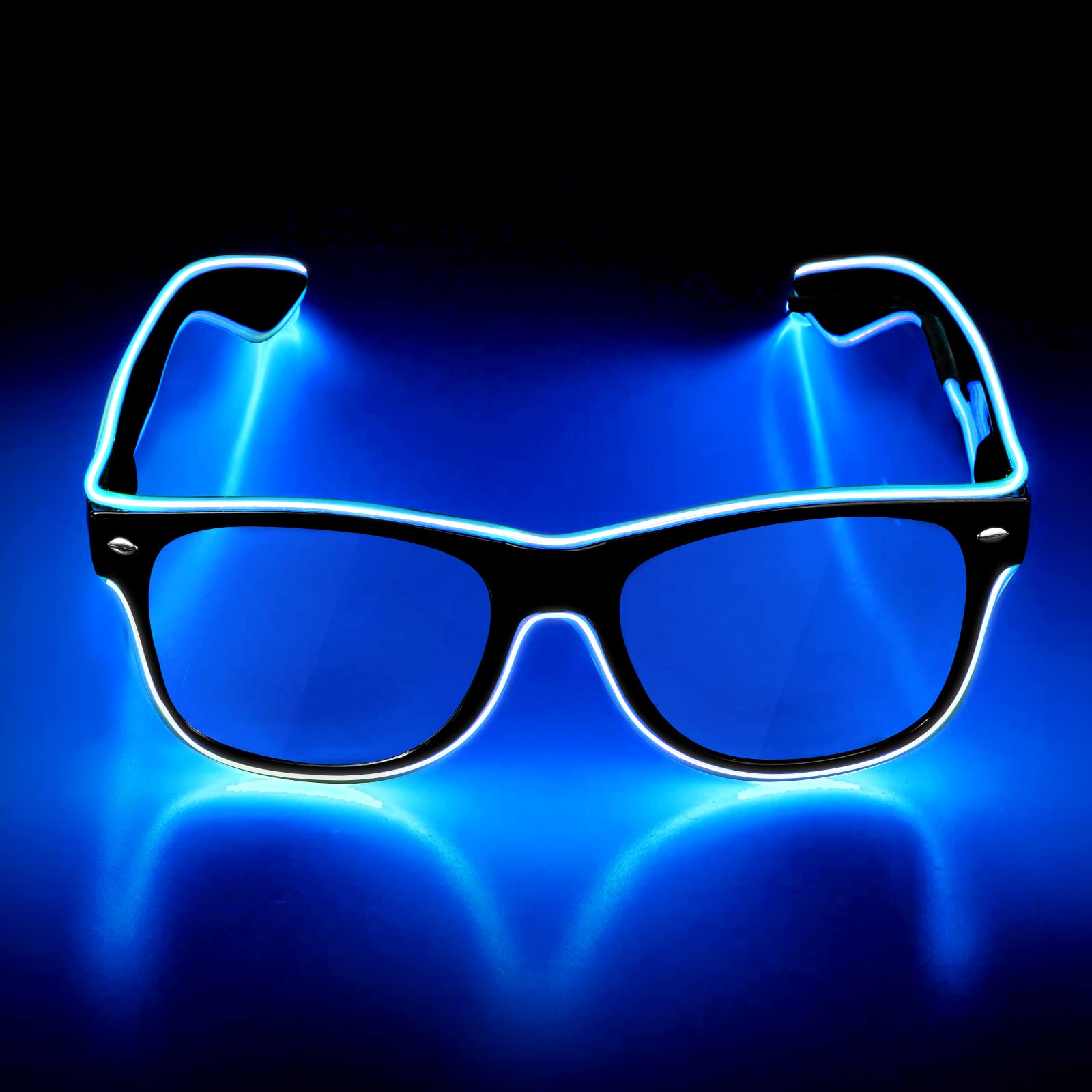 flintronic LED Glasses, Flashing LED Sunglasses Costumes, LED Glasses, 4 Modes, Ergonomic Design & High Comfort, with EL Wire, Suitable for DJ Parties, Live Concerts, Rave Parties, etc.