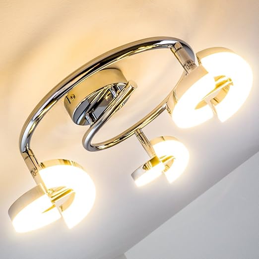 title=Plafoniera faretti LED Design Moderno per Salotto- Luce Bianca Calda Faretti