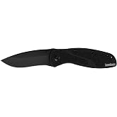 Kershaw Blur Pocket Knife, Black, 3.4 Inch Recurve Blade | EDC with Assisted Opening, USA Made, Reversible Pocketclip, Everyday Carry for Men and Women