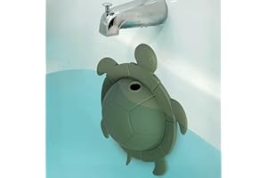 JUMBLE DREAM Bathtub Overflow Drain Cover – Tub Overflow Drain Cover Turtle | Adds Inches of Water for Deeper & Warmer Bath | Universal Fit Bathroom Spa Accessory - Drains in Sea Grass Green