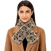 RainFlowwer Faux Fur Collar Scarf for Women Winter, Fluffy Scarves Neck Shrug for Cold Weather