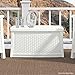Suncast Elements 30-Gallon End Table with Storage - Lightweight Resin Outdoor Storage Patio and Coffee Table for Cushions, Gardening Tools and Toys - Store Items on Patio - White, Made in the USA