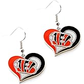 NFL Cincinnati Bengals Swirl Heart Earrings