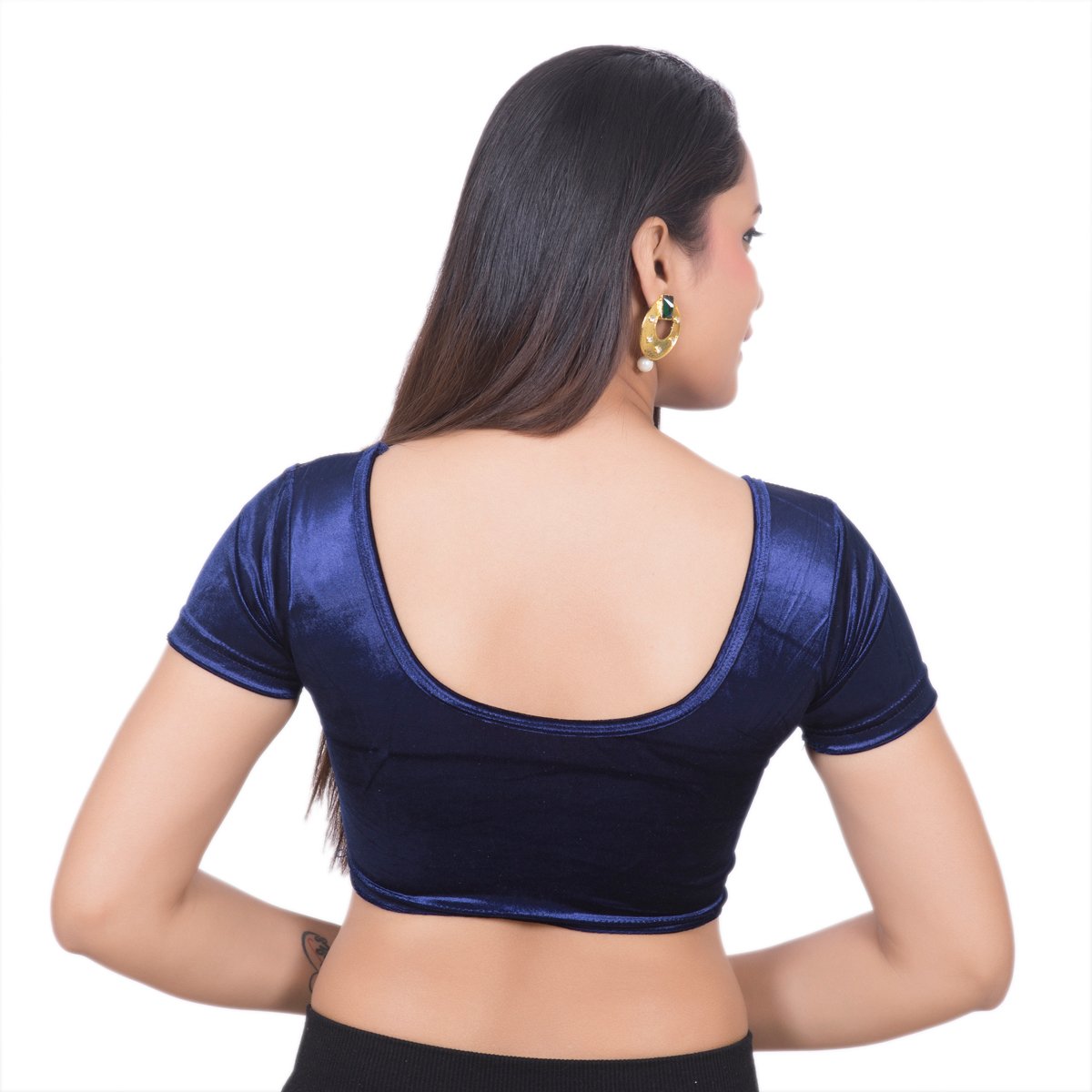 areum womens stretchable lycra velvet saree blouse for women