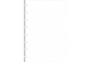 GETVOW Junior Size TUL Discbound Dotted Refill Paper, 8-Disc Disbound Insert, 100 Sheets/200 Pages Dot Grid Paper, 100gsm White Paper, 5.8'' x 8.2''