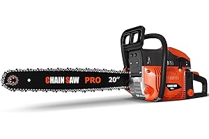 BAOTREE 20 Inch Gas Chainsaw, 62CC Professional Chainsaw with 2-Stroke Engine, Ergonomic Non-Slip Handle & Dual Fuel Tanks for Wood Cutting, Tree Trimming, Land Clearing