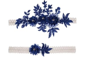 AWFOUGAR Garters for Brides Wedding Garter Elasticated Soft Lace Garter Bridal Wedding Accessories Bride to be Gifts