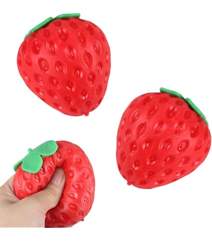 Erdbeer Fidget Toy - Rotes Stress Spielzeug Zum Kneten & Drücken