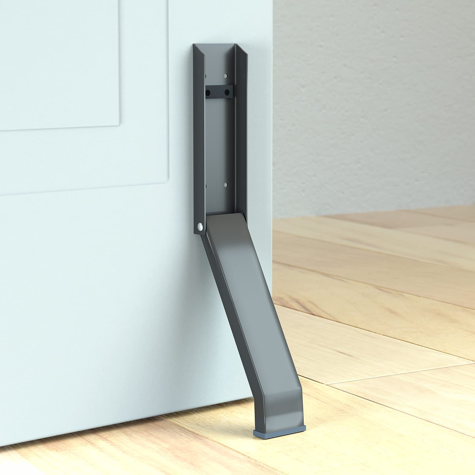 Photo 1 of Aglaiprty Door Stopper, Door Holder, No Drilling Door Stoppers, Easy Pedal Kick Down Door Stop (1, Black)