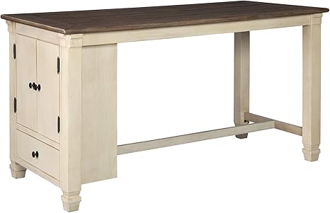 Amazon Com Signature Design By Ashley Bolanburg Counter Height Dining Room Table Two Tone Furniture Decor
