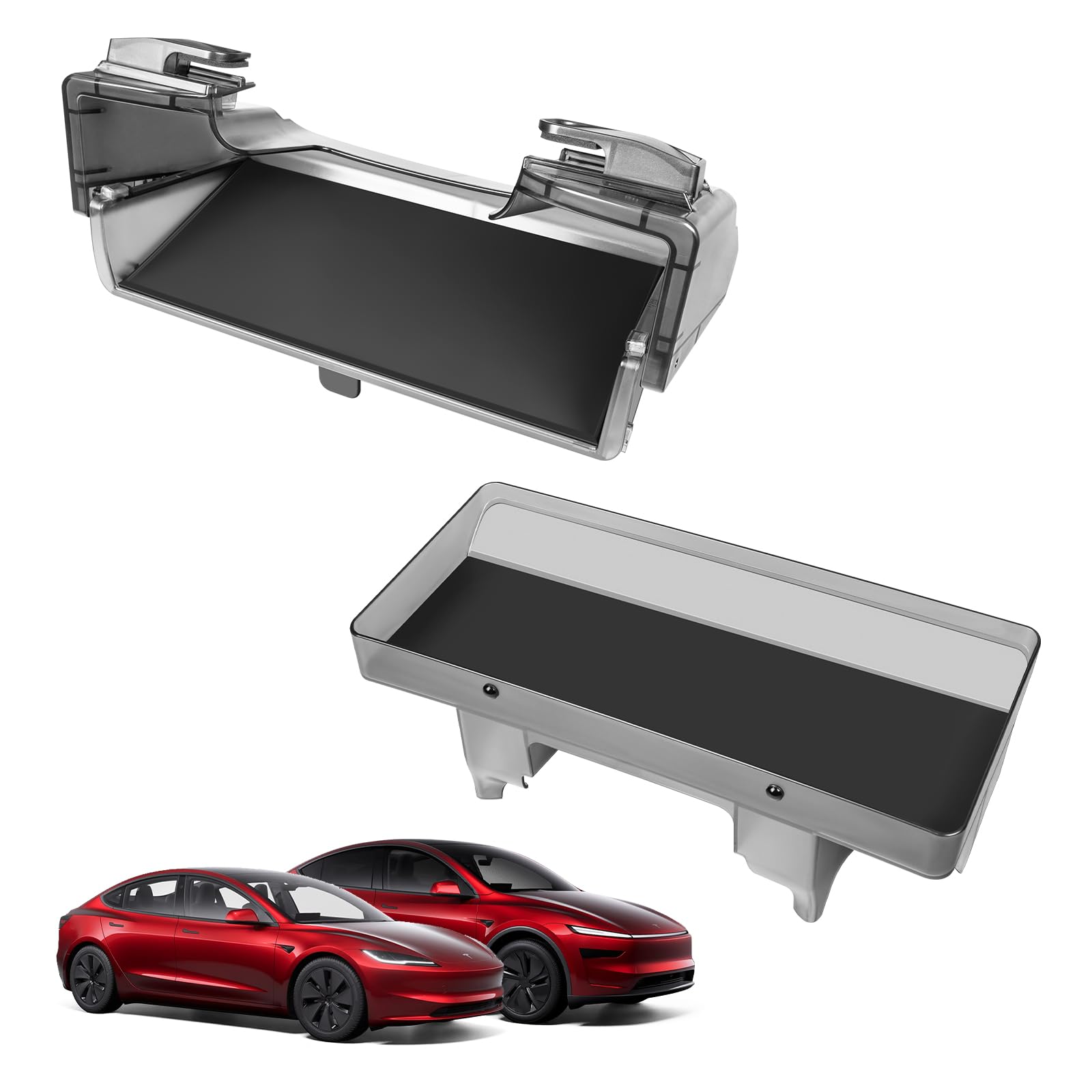 Photo 1 of KUNIST Under Screen Storage Organizer for 2026 New Model Y Juniper,[Retractable & Tool-Free] Under Screen Storage Box with Behind Screen Tissue Holder Compatible with Tesla 2025-2026 Model Y Juniper