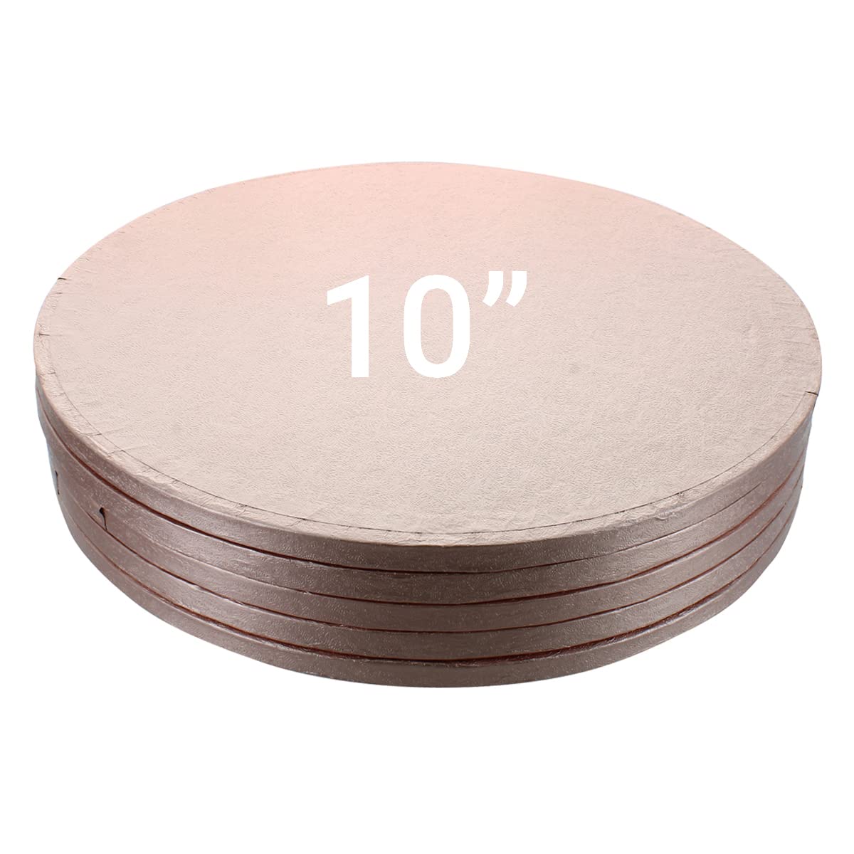 Culpitt Cake Boards, Rose Gold 10" Cake Drum, Round 10 Inch (254mm) 0.5 Inch (13mm) Thick - Pack of 5