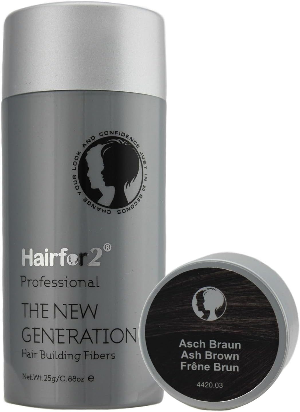 Hairfor2 Diffuser Hair/Hair Fibres Aschbraun Pack of 1x 25 g)