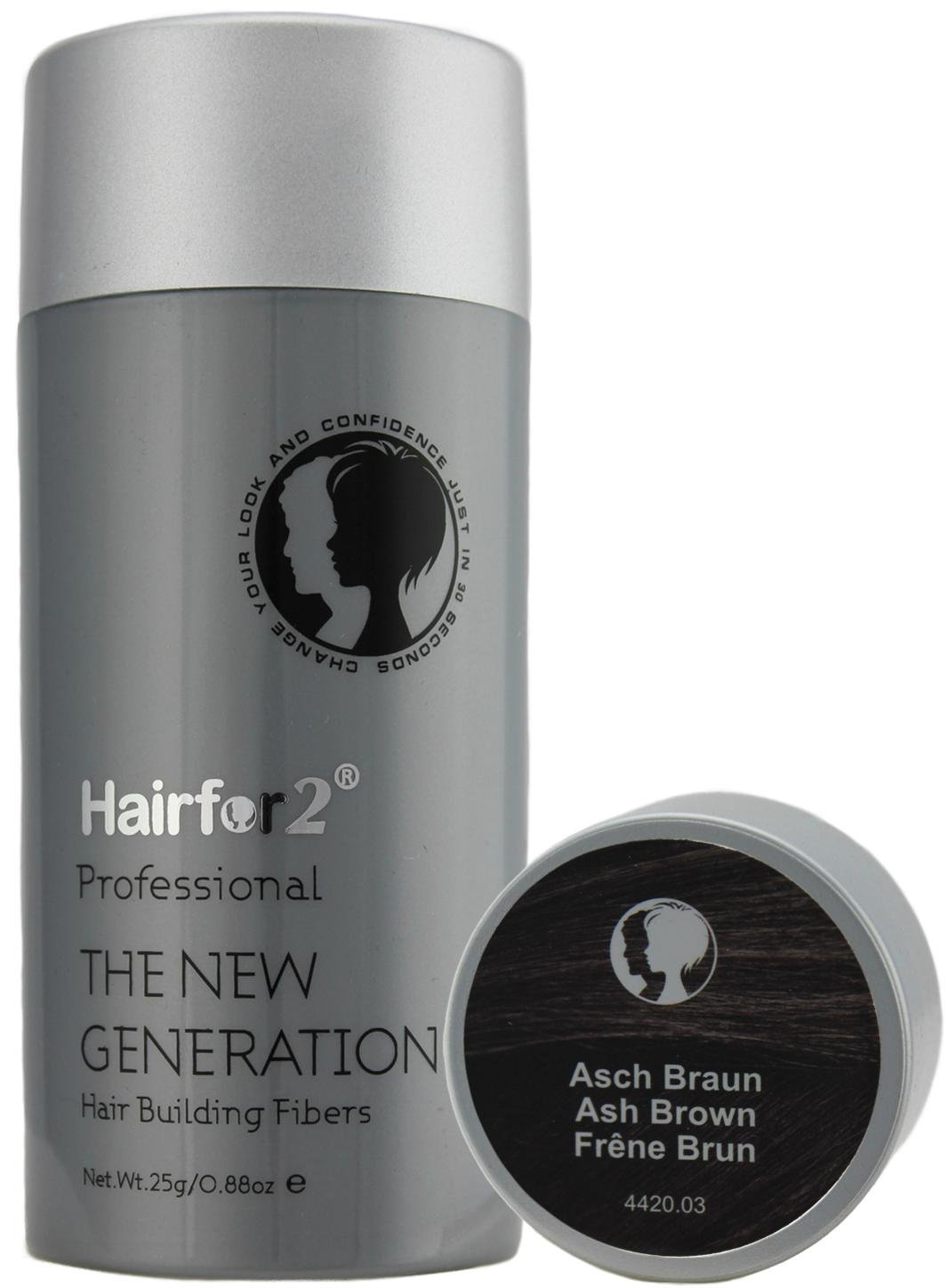 HairFor2Diffuser Hair/Hair Fibres Aschbraun Pack of 1x 25 g)