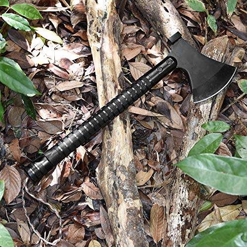 Camping Axe Multi-tool Kit Survival Emergency Gear Portable Folding Collapsible Camp Ax Hatchet Tomahawk Tactical Hand Tool with Sheath Hammer for Hiking Backpacking Hunting Outdoor Adventures 17 inch - Thumbnail 5