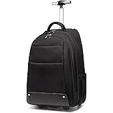seyfocnia Rolling Backpack,17 inch Rolling Laptop Bag Travel Backpack with Wheels Roller Back pack Wheeled Laptop Bag with Wheels for Women Men