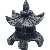 Saim Aquarium Zen Pagoda Lantern Statue Decoration, Resin Garden Accessories Pagoda for Aquarium Fish Tank Landscape Decor