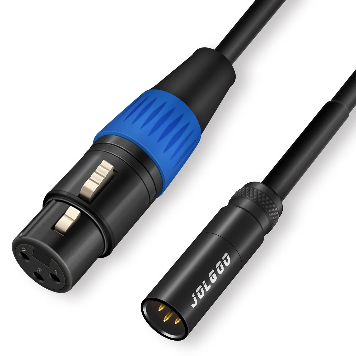 JOLGOO Mini XLR Male to XLR Female Adapter Cable, 3-pin Mini XLR Male to XLR Female Adapter Cable, for BMPCC 4K Camera Video Assist 4K Sharp 8K, 2 Meters