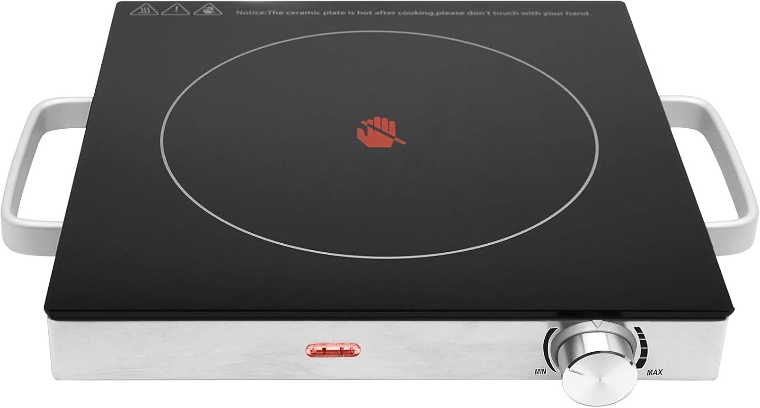 Plaque de Cuisson Portable, Infrarouge, 2000 W, Ø 20 cm, Acier