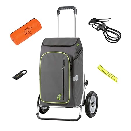 Andersen - Carro de Compra Royal XXL con Bolsa Toto Gris, Volumen 56l, Ruedas neumaticas, Protector de Lluvia, reflectores y tensores