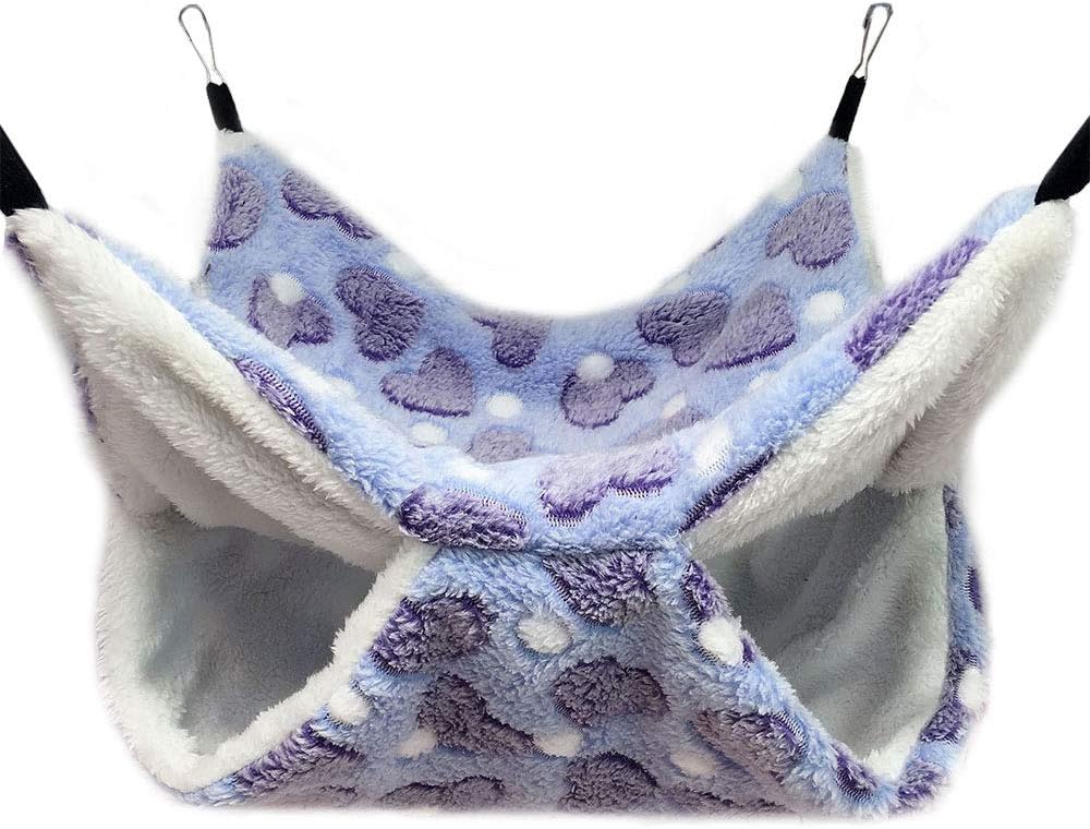Oncpcare Small Pet Cage Hammock, Bunkbed Sugar Glider Hammock, Guinea Pig Cage Accessories Bedding, Warm Hammock for Parrot Ferret Squirrel Hamster Rat Playing Sleeping