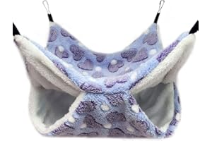 Oncpcare Small Pet Cage Hammock, Bunkbed Sugar Glider Hammock, Guinea Pig Cage Accessories Bedding, Warm Hammock for Parrot Ferret Squirrel Hamster Rat Playing Sleeping