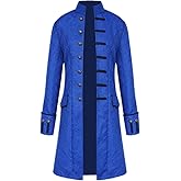 Crubelon Men's Steampunk Vintage Tailcoat Jacket Gothic Victorian Frock Coat Uniform Halloween Costume