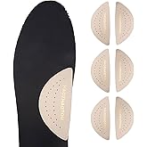 Arch Support Inserts for Flat Feet - Unisex Self - Adhesive Latex Arch Pad for Relieve Pressure and Feet Pain - Arch Support Insoles for Men & Women 3 Pairs (L, Beige)