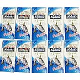 10 Pack Bulk Saltwater White Fresh Water Sabiki Fishing Rigs Lure Baits Fish Skin