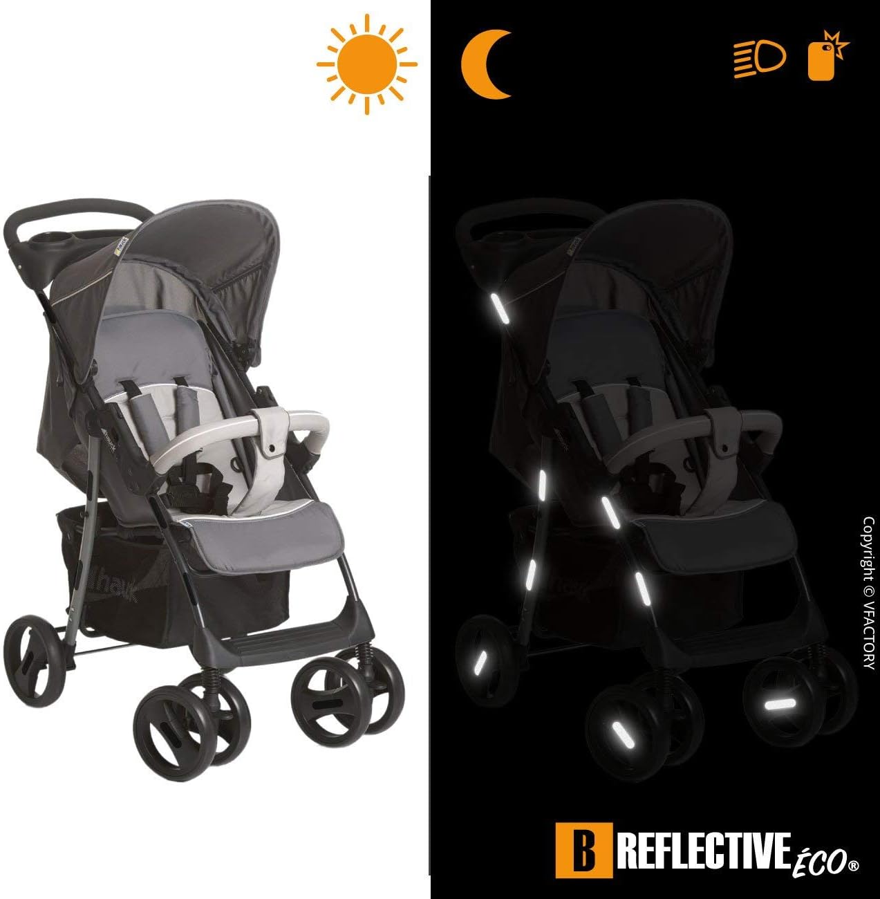 B REFLECTIVE Éco BASIC, (2 Pack) 10 retro reflective stickers kit, Night high visibility safety - Image 5