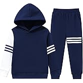 Svreeyer Boy Clothes Long Sleeve Striped Hoodie Sweatshirts Top and Pants Fall Winter Kids Boys 2 Pieces Outfits 3-12 Years