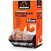 Walker's Foam Ear Plugs 200 Pair Box Counter Display, 32dB NRR Sound Suppressing Soft PU Foam Hearing Protection Range Shooting Hunting Loud Environments Adaptable Earplugs
