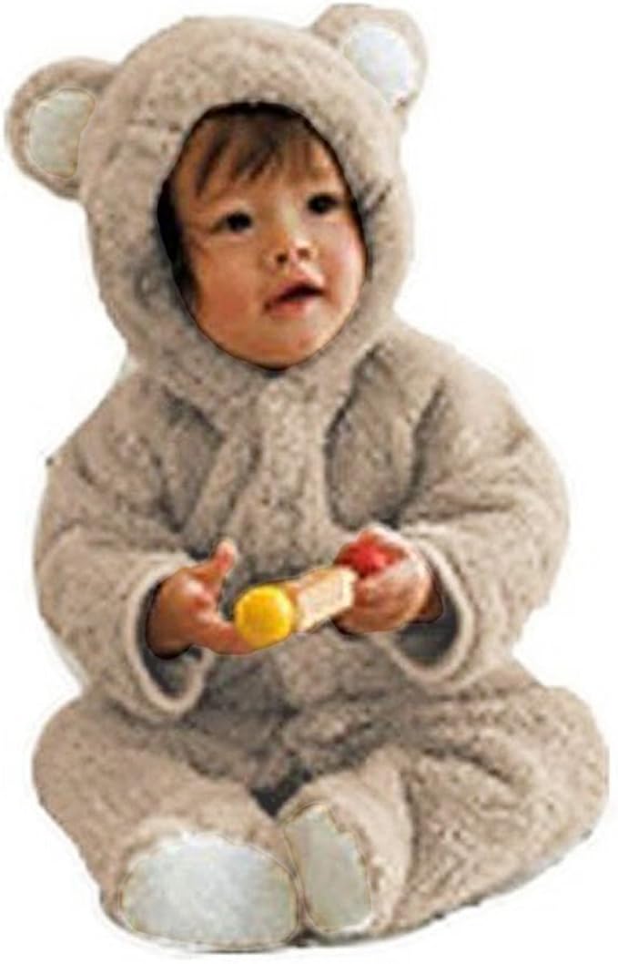 fleece bear onesie baby