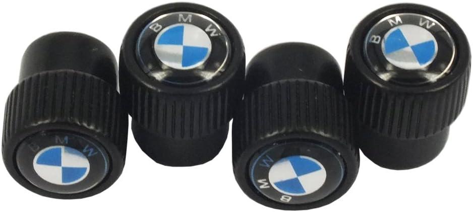 PLKN 4pcs Black Color BMW Logo Car Accessories Big Head Valve Cap Fit For BMW Car Model