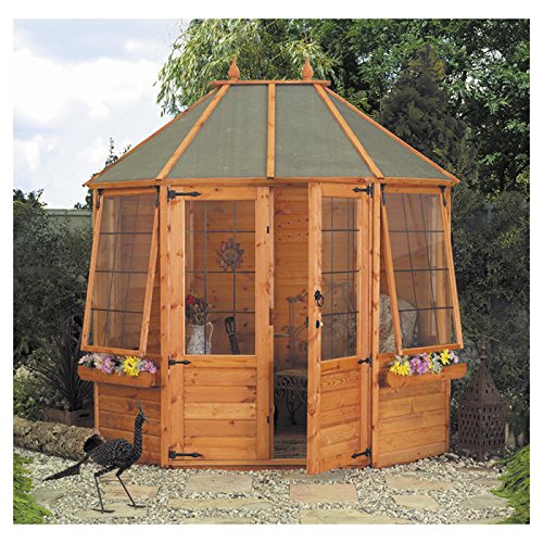 Octagonal 6 5ft W X 9 5ft D Wooden Summerhouse Log Cabin Shed