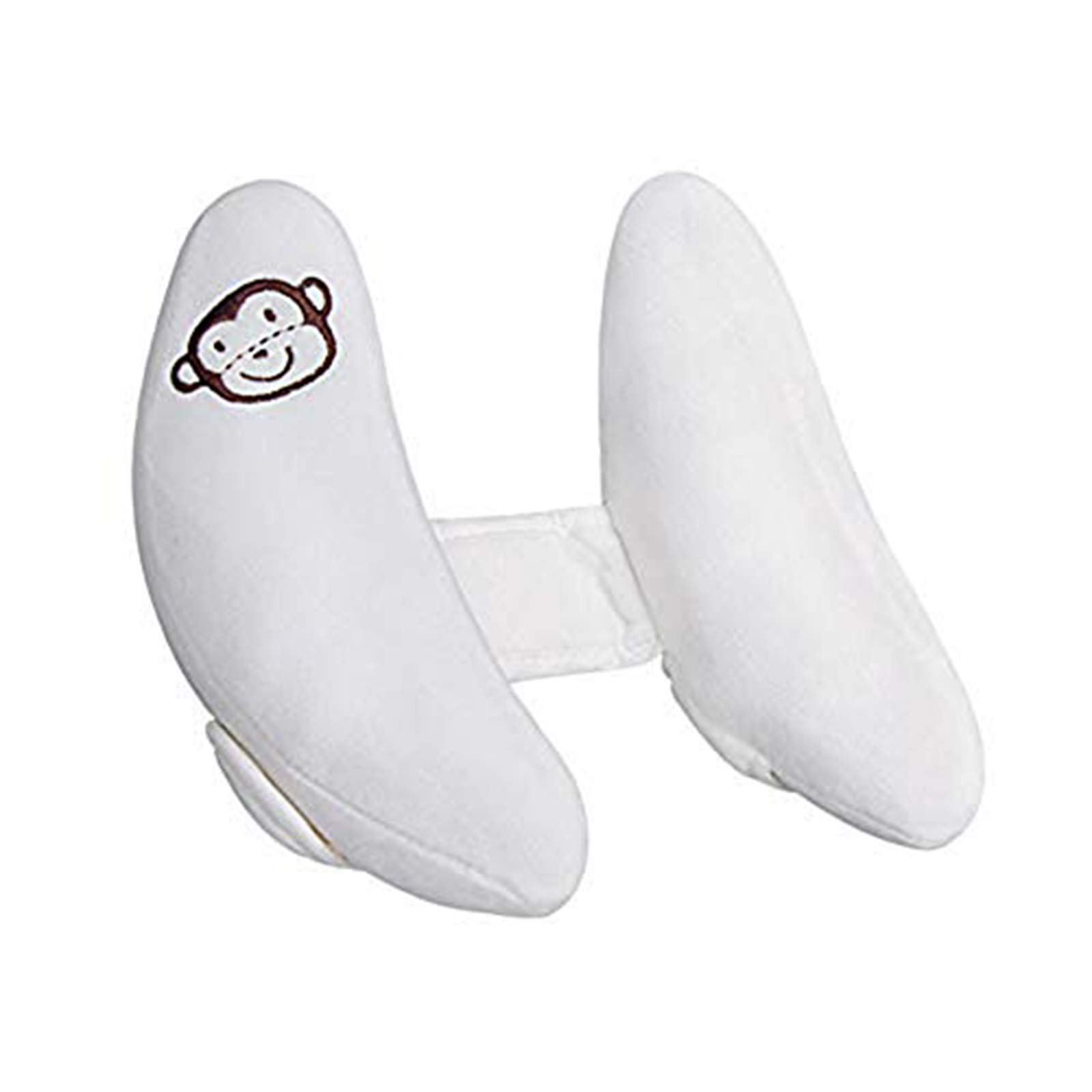 U-shape Soft Baby Car & Stroller Seat Headrest Adjustable Toddlers Car Pillow Neck & Head Support White Banana Shape Fit 1-4 Year-old Infant