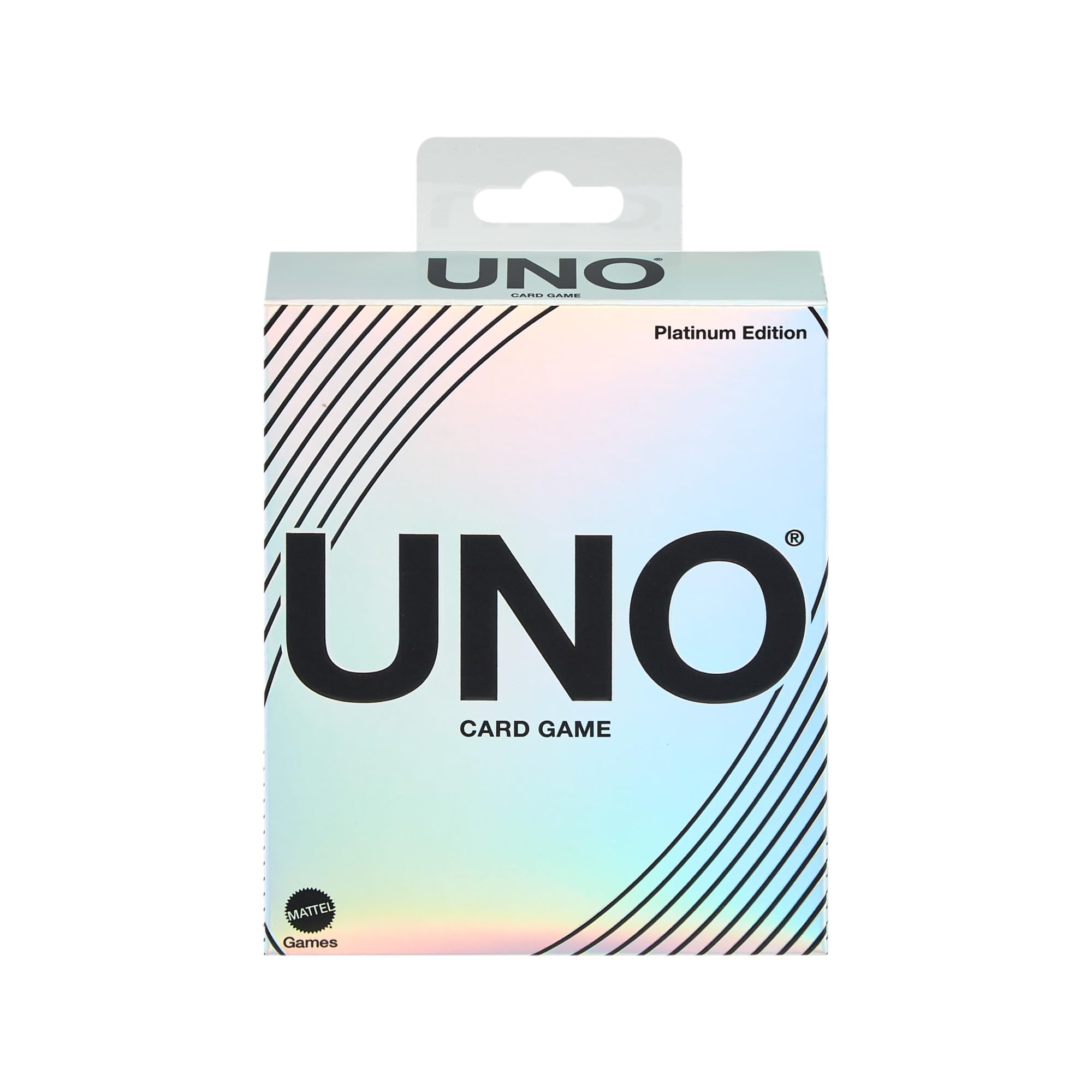 Mattel Games UNO Platin Edition Kartenspiel für Film- und Familienabende, Spielabende, Reisen, Camping und Partys, Premium-Sammelkarten, HPY61
