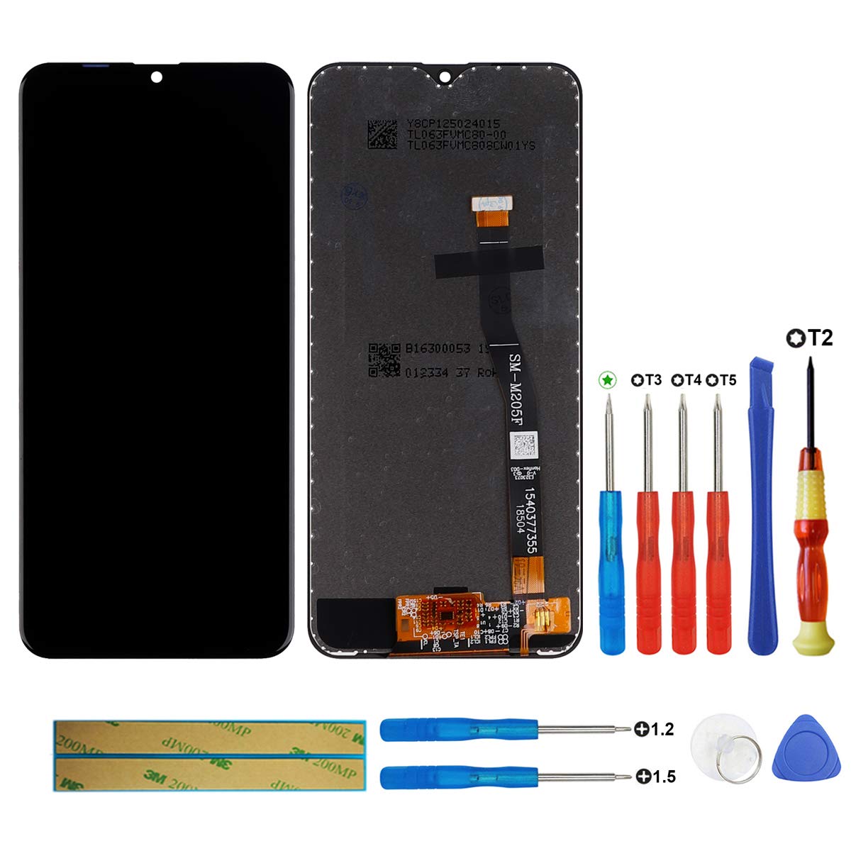 swark LCD Display Compatible with Samsung Galaxy M20 M205 2019 6.3 inch Black without Frame Touch Screen + Repair tools