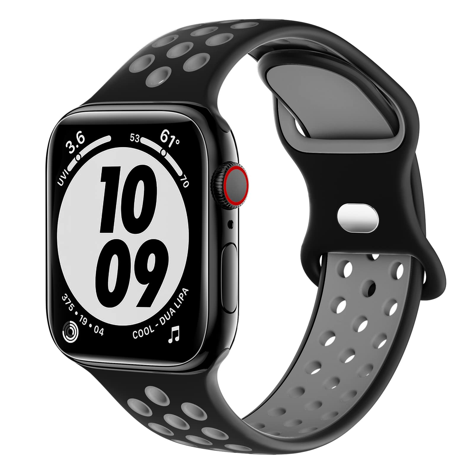Higgs Sport Strap Compatible with Apple Watch Strap 44mm 45mm 46mm 42mm 49mm 40mm 38mm 41mm, Breathable Silicone Double Hole Band for iWatch Strap Series 11 10 9 8 7 6 5 4 SE Ultra 3 2 1 — image 1