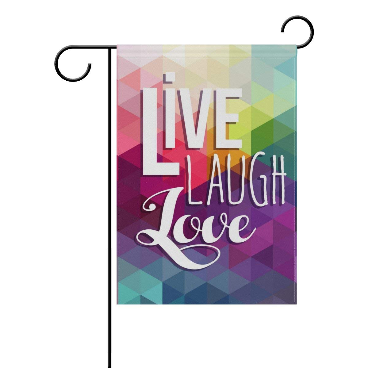 Watincflaghomegg Decorative Hello Welcome Live Laugh Love Positive Quote Quotes Garden Yard Flag Banner For Outside House Flower Pot Double Side Print 12 X 18 Inch Amazon In Garden Outdoors