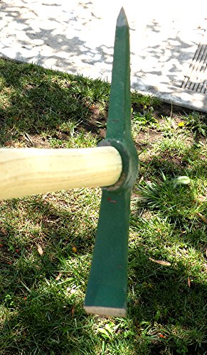 Ergonomic Small Hand-Held Garden Pick Mattock Digging Tool,Great for Cultivating and Weeding-Pickaxe with Wooden Handle (12.75-inch Overall in Length With 1.5" x 9" Steel Blade)