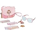 Disney Princess Style Collection World Traveler Purse Set Bag with Strap, Sunglasses, Key with Charm, 5 Coins & 8 Paper Bills for Girls Ages 3+