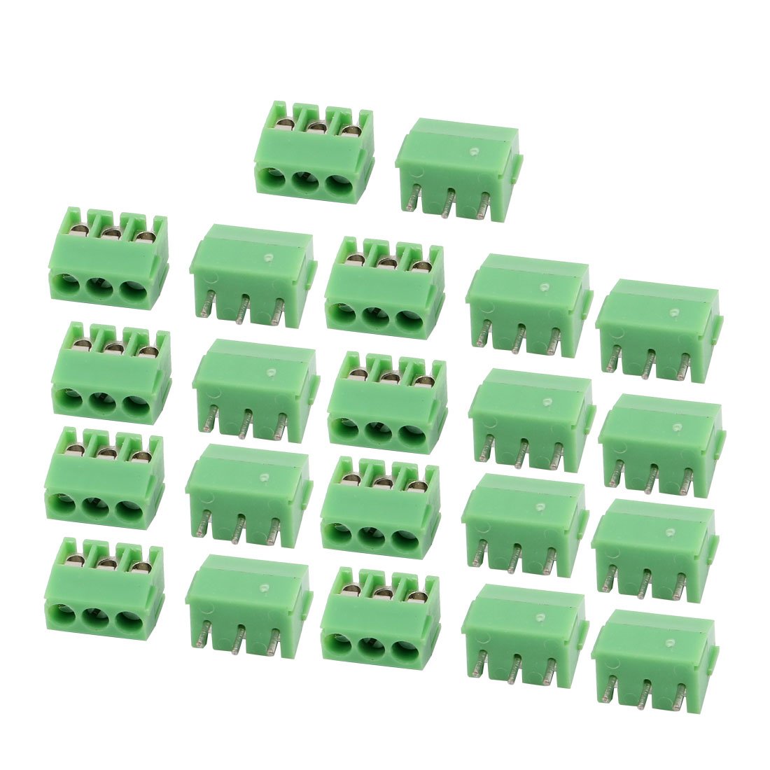 Sourcingmap 22Pcs AC 300V 10A 3.5mm Pitch 3P Terminal Block PCB Mount Wire Connection
