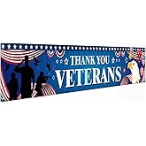Veterans Day Decorations Thank You Veterans Banner for Veterans Party Decorations, 118x20 inch